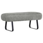 HOCKERBANK 132/53/54 cm Chenille Hellgrau Metall  - Hellgrau/Schwarz, Design, Textil/Metall (132/53/54cm) - Moderano