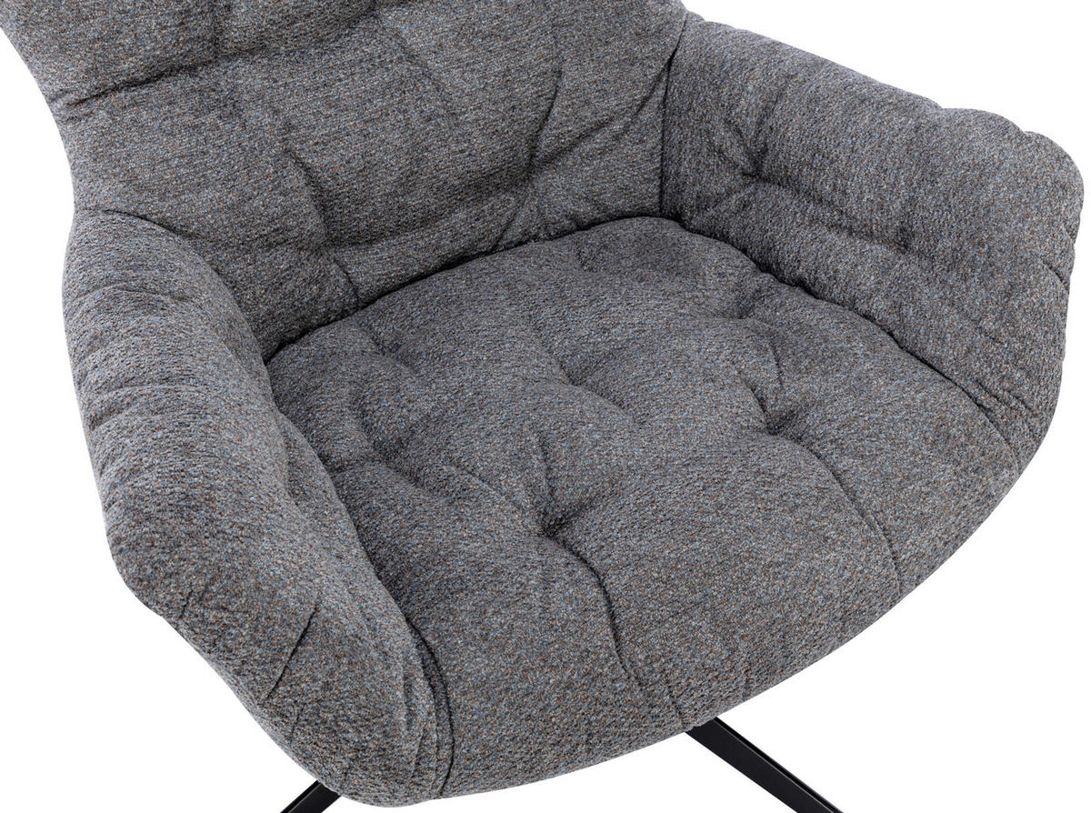 SESSEL Bouclé Grau    - Schwarz/Grau, Design, Textil/Metall (83/88/80cm) - Carryhome