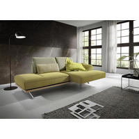 ECKSOFA in Flachgewebe Limette  132/240 cm  - Chromfarben/Limette, Design, Holz/Textil (132/240cm) - Koinor