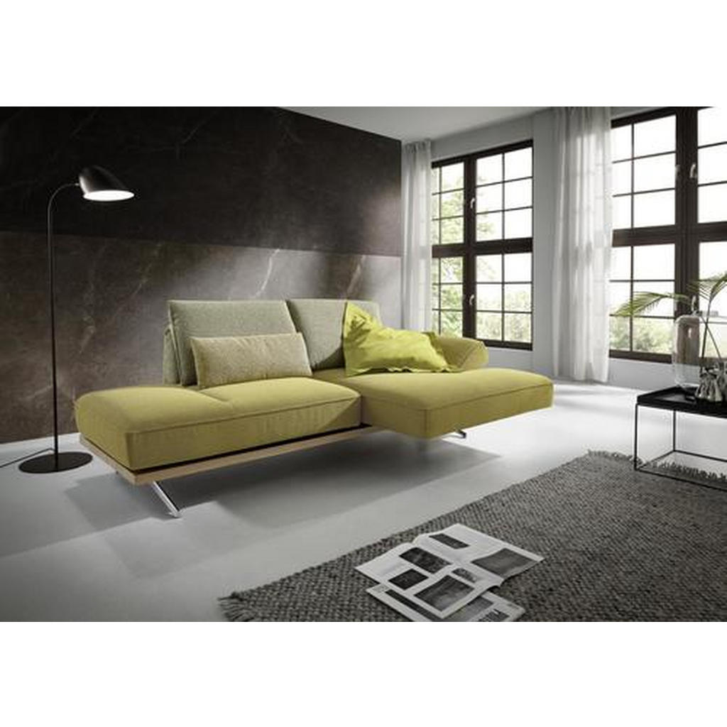 Thumbnail - Koinor Ecksofa, Limette, Holz, Textil, Wildeiche, furniert, 2-Sitzer, Ottomane links, L-Form, 240x132 cm, Goldenes M, Ma...