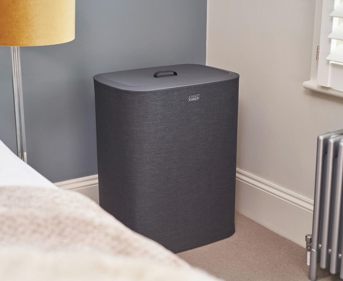 KOŠ ZA PERILO - črna, Basics, umetna masa/tekstil (56/71/39,5cm) - Joseph Joseph