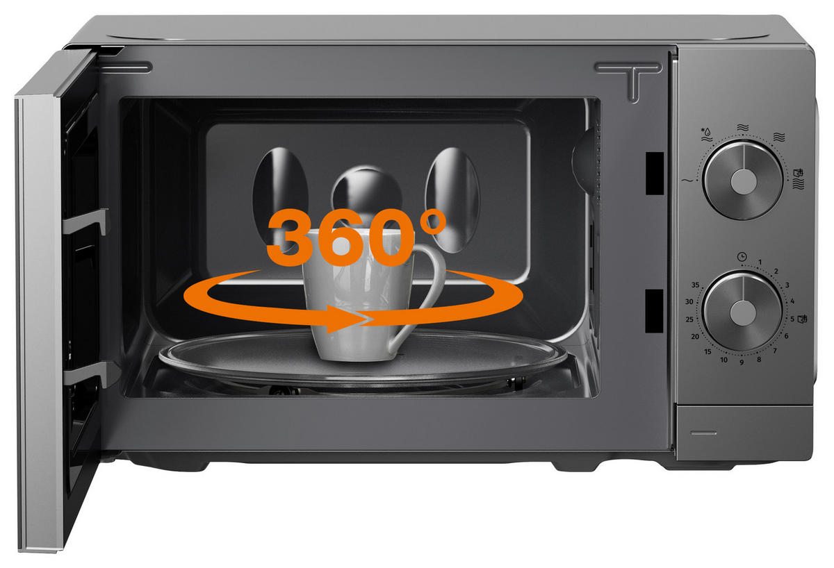 MIKROWELLE MO20E1T4  - Edelstahlfarben, Basics, Glas/Kunststoff (44/25,9/34,6cm) - Gorenje