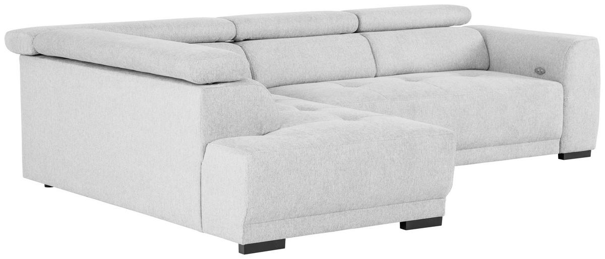 ECKSOFA in Struktur Silberfarben  - Silberfarben/Schwarz, Design, Kunststoff/Textil (205/284cm) - MID.YOU