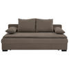 SCHLAFSOFA Samt Taupe  - Taupe/Schwarz, KONVENTIONELL, Kunststoff/Textil (207/74-94/90cm) - Carryhome