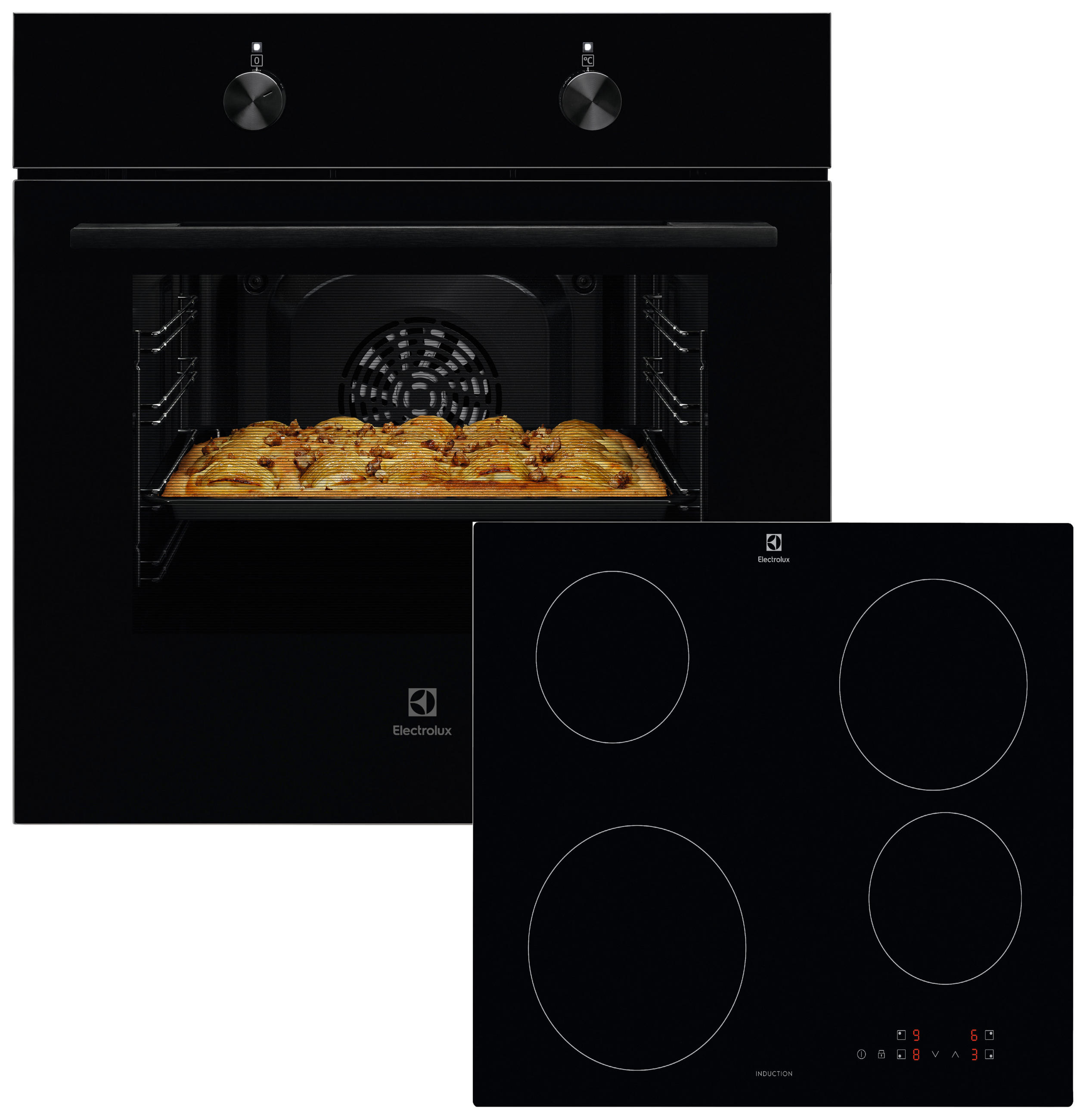 BACKOFENSET ELXB2K  - Schwarz, Basics, Glas/Metall (59,5/59,4/54,8cm) - Electrolux