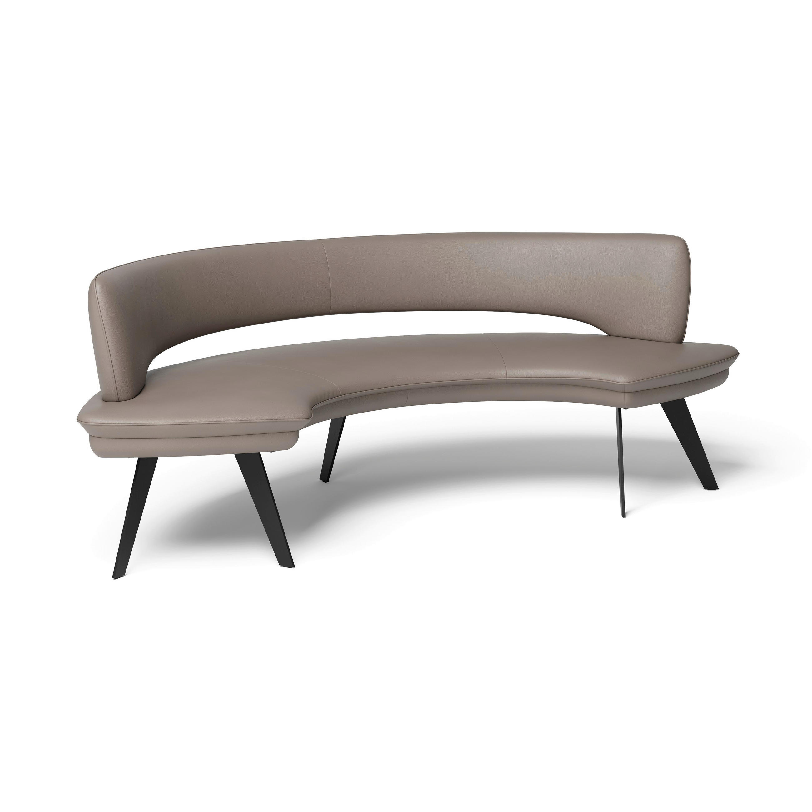 SITZBANK 238/84/154 cm Echtleder Schwarz, Beige Metall - Beige/Schwarz, Design, Leder/Metall (238/84/154cm) - Joop!