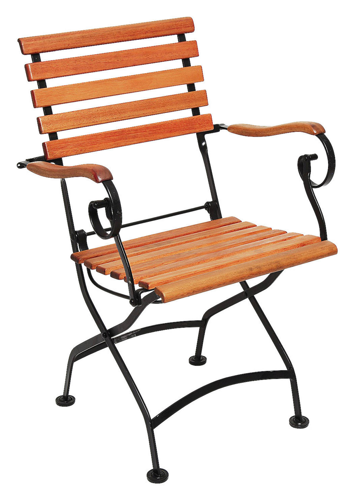 GARTENSESSEL Eukalyptusholz Stahl Naturfarben, Schwarz  - Schwarz/Naturfarben, ROMANTIK / LANDHAUS, Holz/Metall (60/57/85cm) - Gardenson