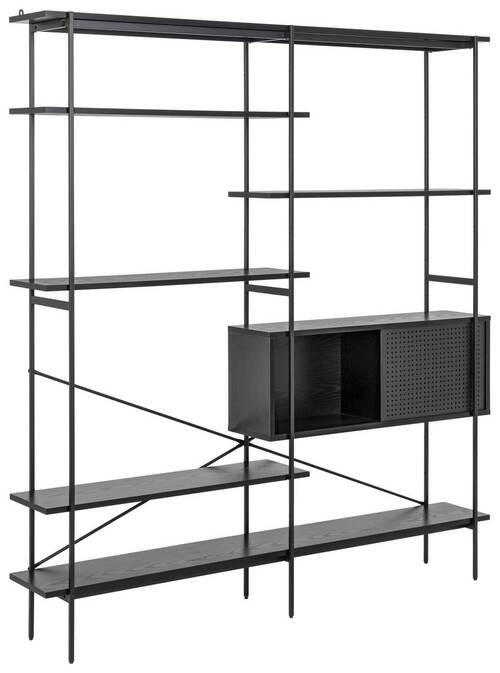 REGAL Schwarz  - Schwarz, MODERN, Holzwerkstoff/Metall (172/188/27cm)