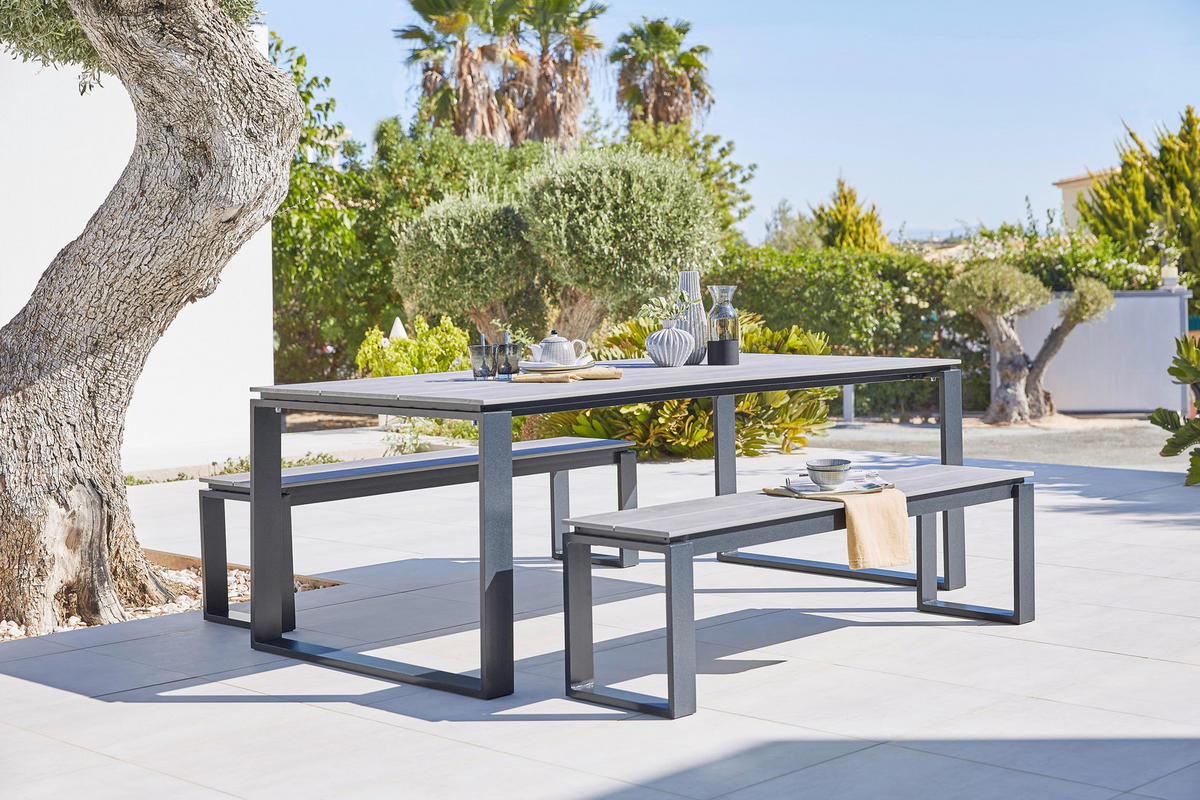 VRTNA KLOP  aluminij  - črna/siva, Moderno, kovina/umetna masa (160/44/36cm) - Ambia Garden