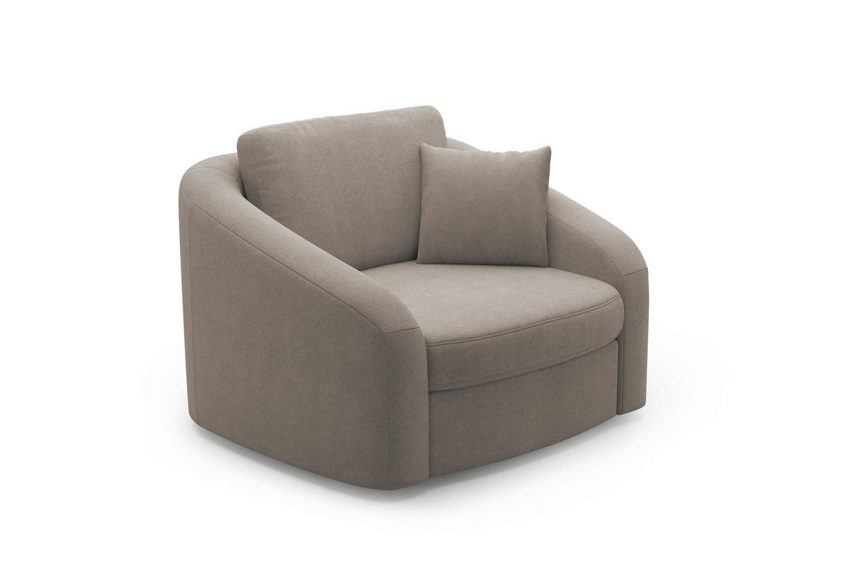 SESSEL in Mikrofaser Braun  - Schwarz/Braun, MODERN, Kunststoff/Textil (116/88/104cm) - Sit & More