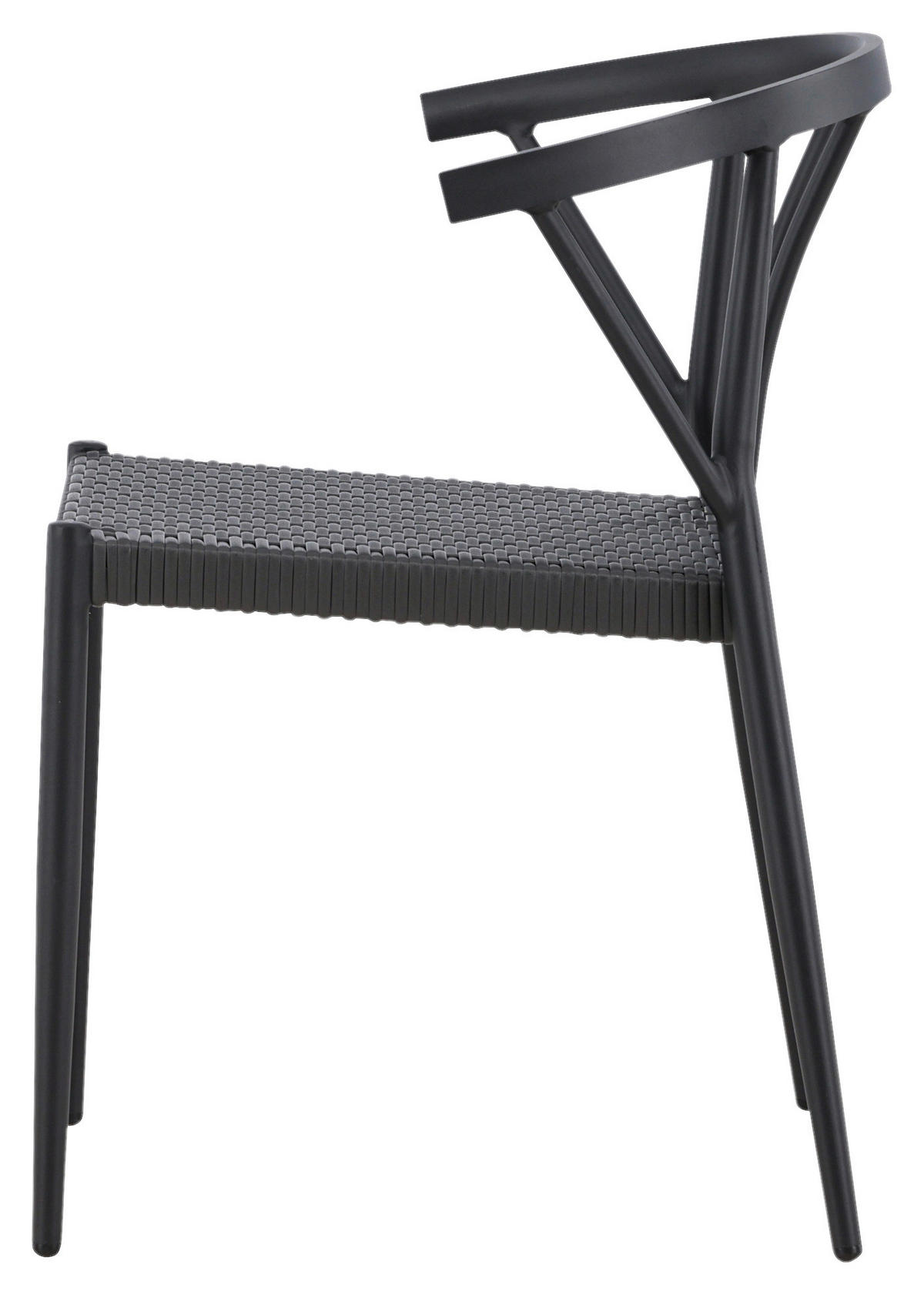 GARTENSTUHL-SET Aluminium Schwarz  - Schwarz, KONVENTIONELL, Kunststoff/Metall (47/79,5/49cm) - Gardenson