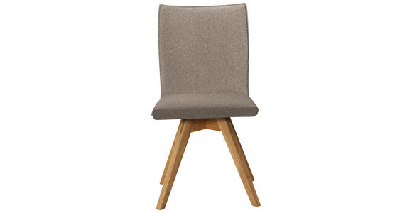 STUHL Samt Eichefarben, Hellbraun Wildeiche massiv  - Hellbraun/Eichefarben, KONVENTIONELL, Holz/Textil (60/91/61cm) - Moderano