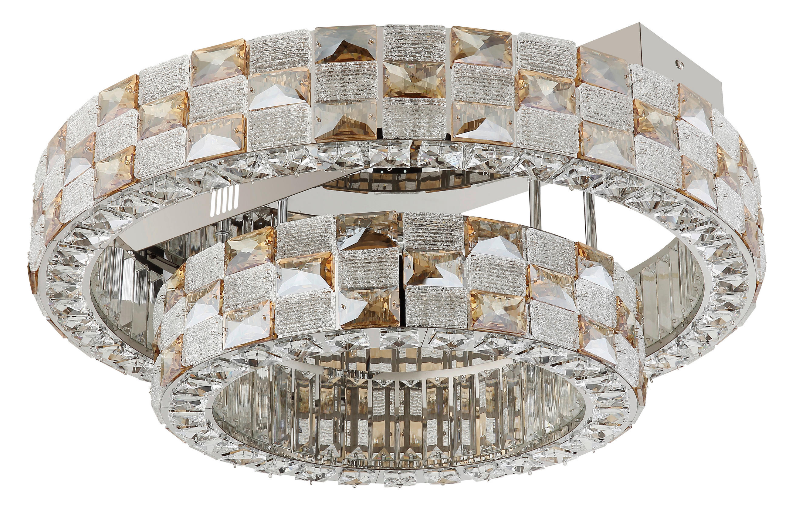 LED-DECKENLEUCHTE Lidia 61/24,5 cm  - Klar/Chromfarben, Design, Glas/Metall (61/24,5cm) - Globo