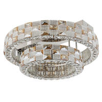 LED-DECKENLEUCHTE Lidia 61/24,5 cm  - Klar/Chromfarben, Design, Glas/Metall (61/24,5cm) - Globo