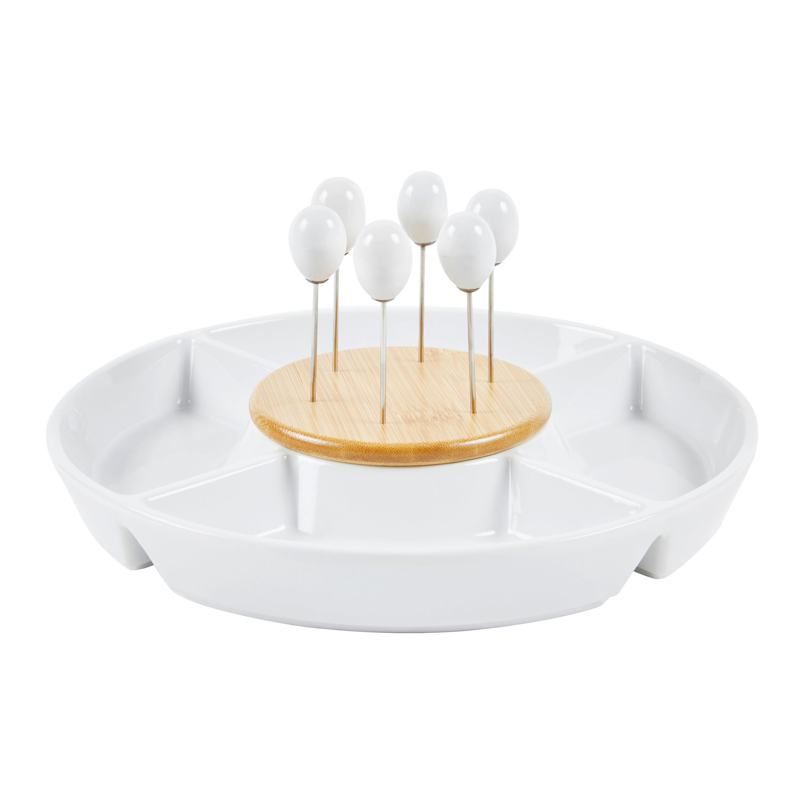 Platou De Servire 25,5 cm   - maro/alb, Design, ceramică (25,5cm)