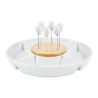Platou De Servire 25,5 cm   - maro/alb, Design, ceramică (25,5cm)