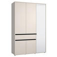 DREHTÜRENSCHRANK 5-türig Schwarz, Kaschmir  - Kaschmir/Schwarz, Basics, Glas/Holzwerkstoff (138/210.5/54cm) - Xora