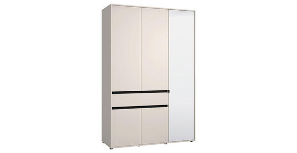 DREHTÜRENSCHRANK 5-türig Schwarz, Kaschmir  - Kaschmir/Schwarz, Basics, Glas/Holzwerkstoff (138/210.5/54cm) - Xora