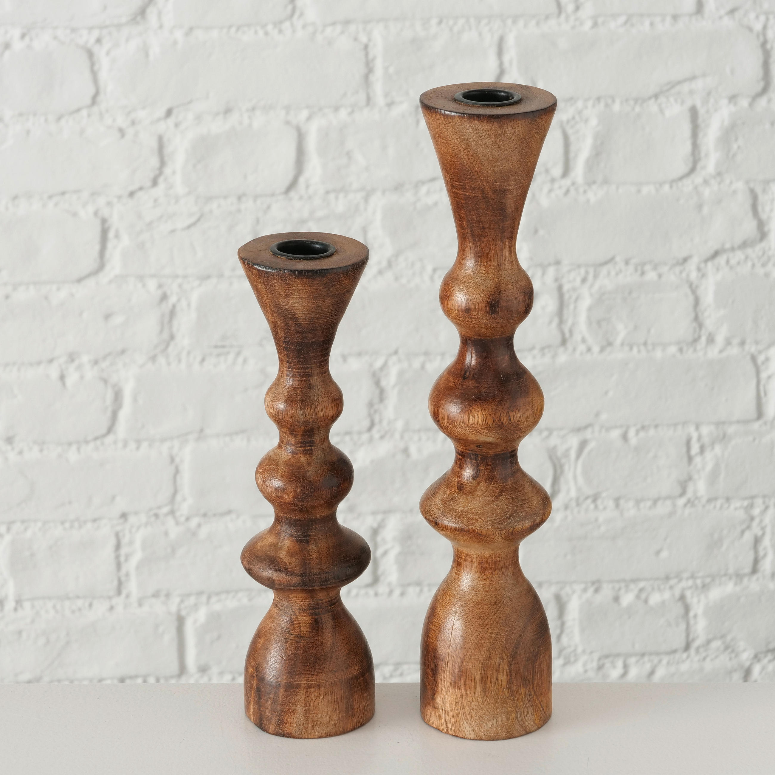 KERZENHALTER-SET - LIFESTYLE, Holz (8/8/30cm)