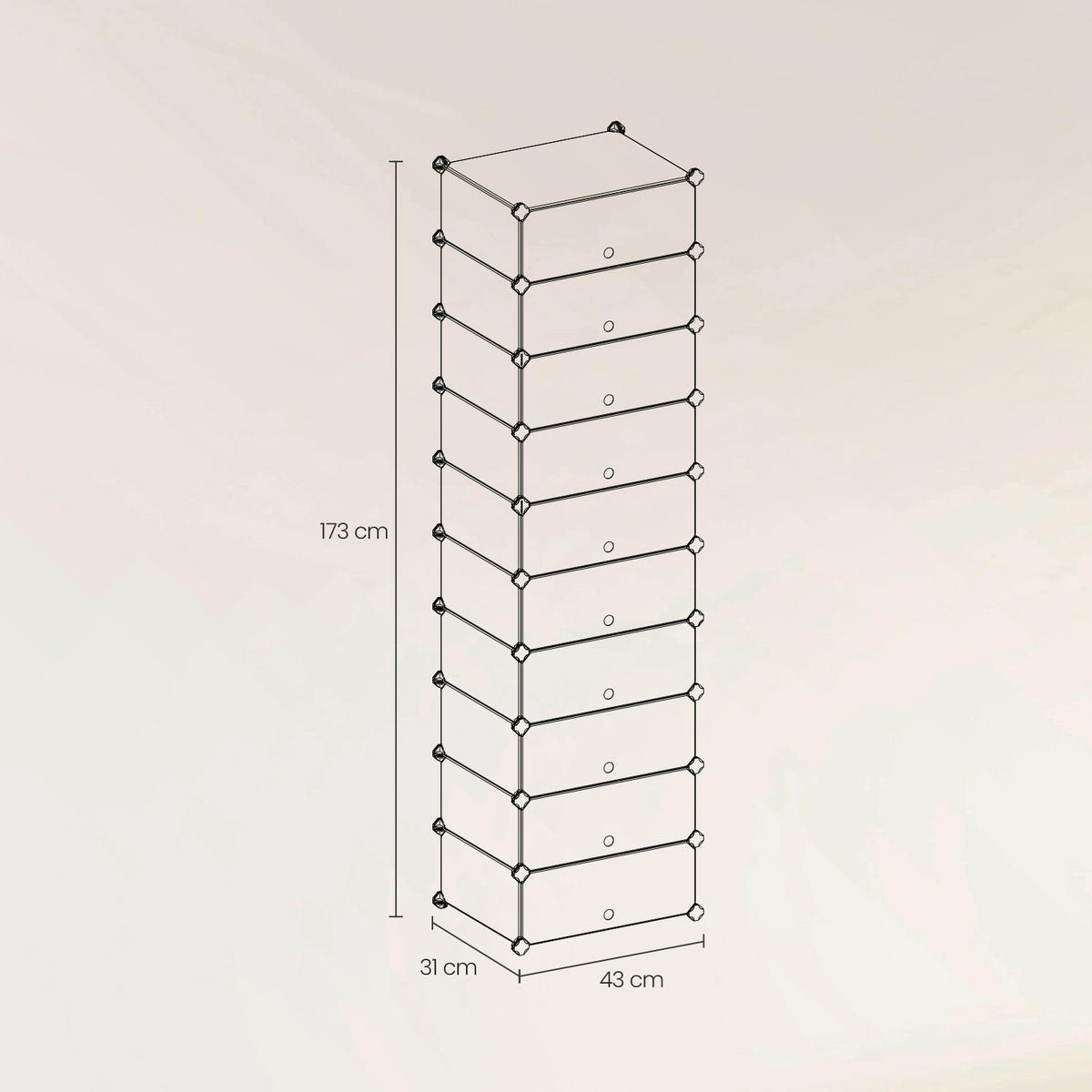 REGÁL NA BOTY, černá, bílá, 43/173/31 cm - bílá/černá, Basics, kov/plast (43/173/31cm)