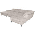 WOHNLANDSCHAFT Creme Struktur  - Creme/Schwarz, KONVENTIONELL, Textil/Metall (188/357/253cm) - Carryhome