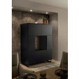 HIGHBOARD Mosel Weinschrank 120/200/58 cm  - Schwarz, KONVENTIONELL, Holzwerkstoff/Metall (120/200/58cm) - Carryhome