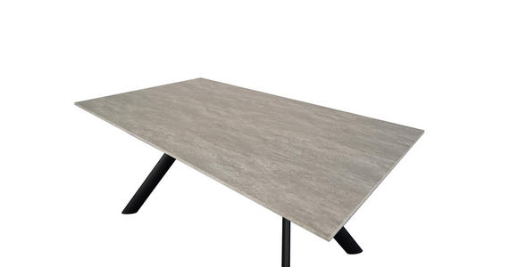 ESSTISCH in Metall, Holzwerkstoff 160/90/76 cm - Hellgrau/Schwarz, Design, Holzwerkstoff/Metall (160/90/76cm) - Novel