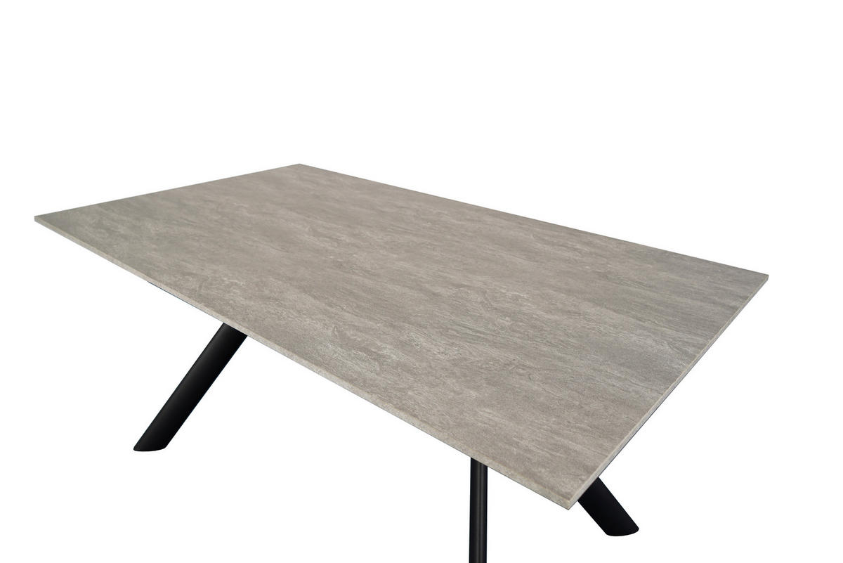 ESSTISCH in Metall, Holzwerkstoff 160/90/76 cm   - Hellgrau/Schwarz, Design, Holzwerkstoff/Metall (160/90/76cm) - Novel