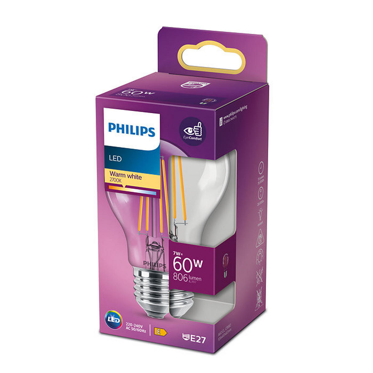 LED SIJALICA - Osnovno, staklo (10,6/6/6cm) - Philips