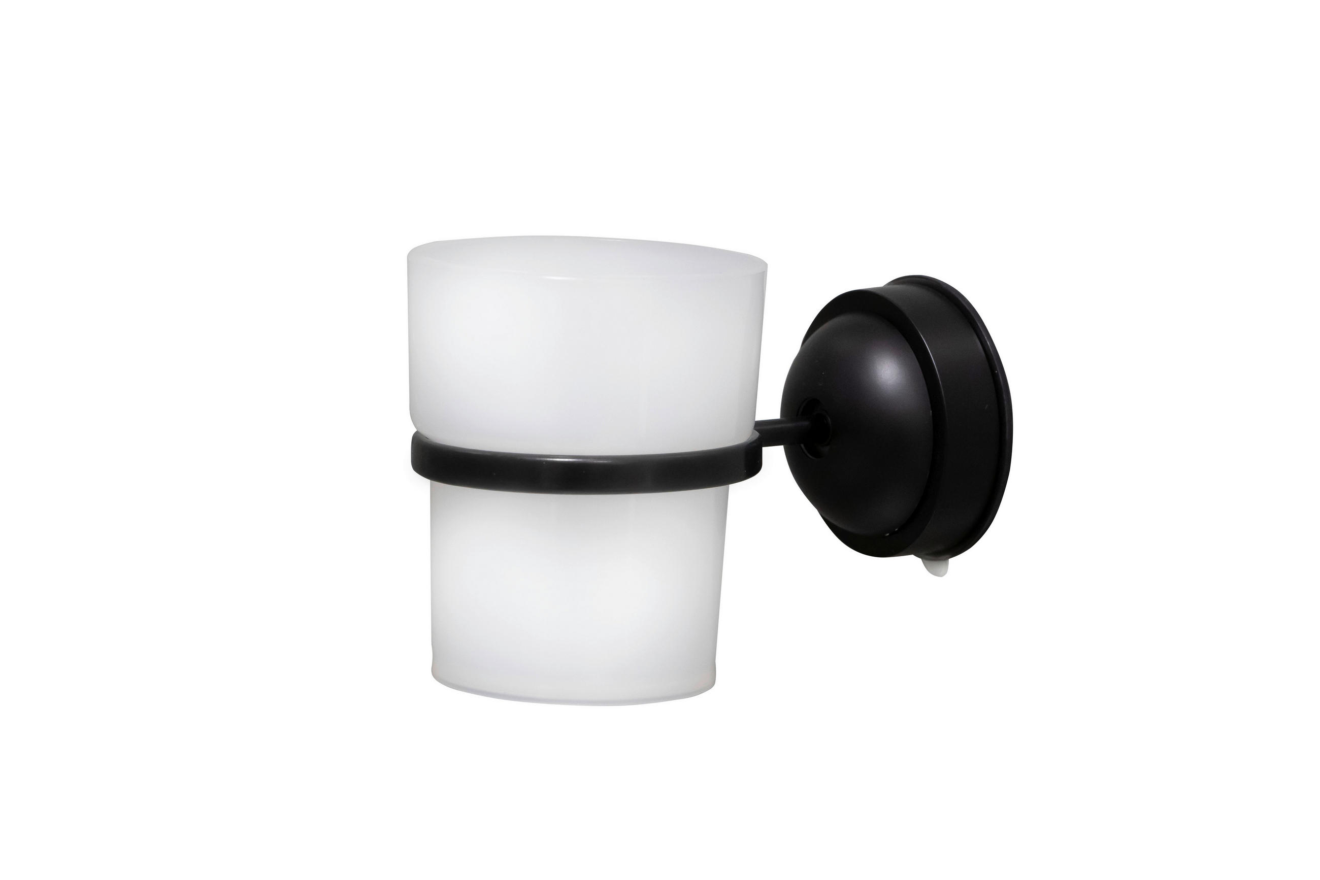 ZAHNPUTZBECHER Metall, Kunststoff  - Transparent/Schwarz, Basics, Kunststoff/Metall (8/12,7/9,5cm) - Sadena