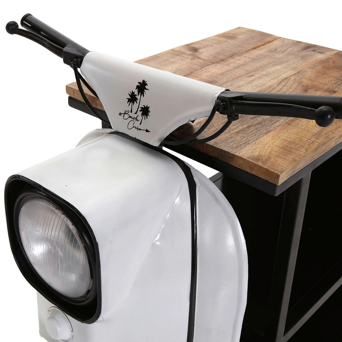 REGALELEMENT Mangoholz massiv Naturfarben, Schwarz, Weiß  - Schwarz/Naturfarben, LIFESTYLE, Holz/Metall (120/93/57cm) - Landscape