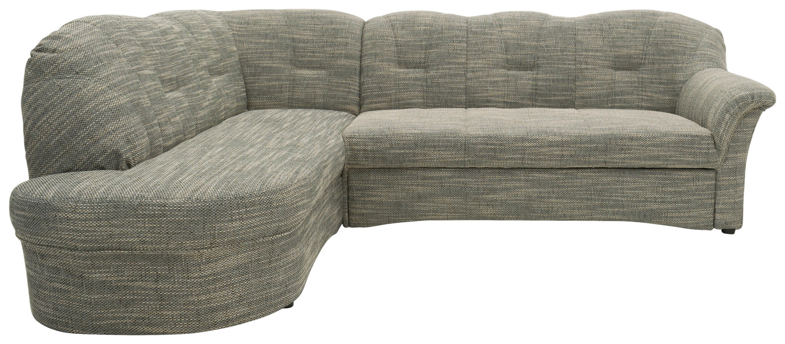 ECKSOFA Grau, Weiß Webstoff  - Schwarz/Weiß, KONVENTIONELL, Kunststoff/Textil (180/243cm) - MID.YOU