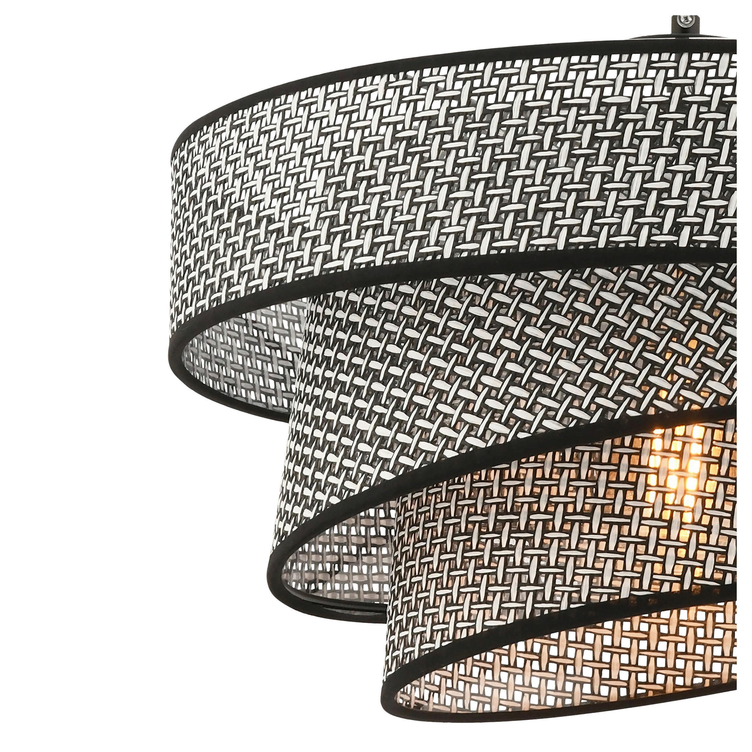 ZÁVĚSNÉ SVÍTIDLO, 40/72 cm  - šedá/černá, Design, kov/textil (40/72cm) - P & B