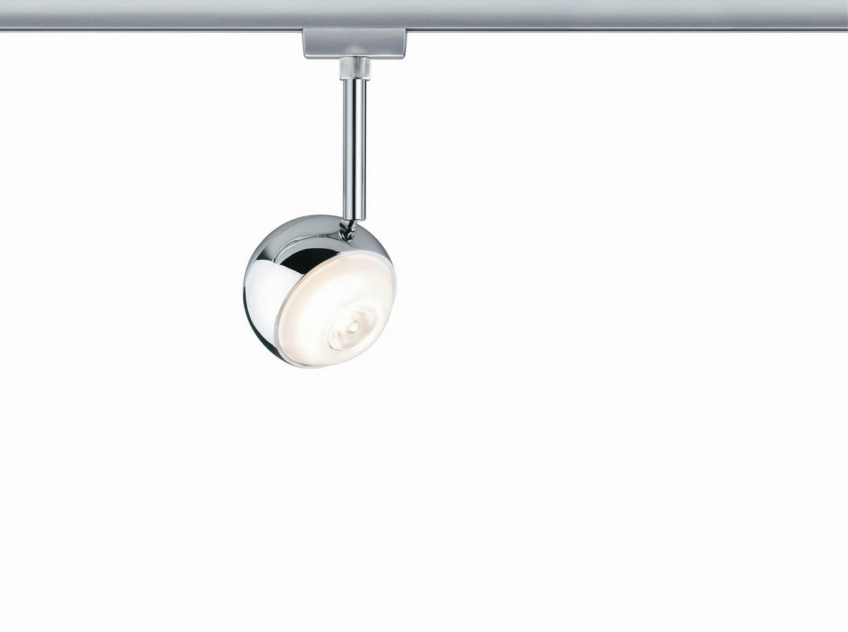 URAIL SCHIENENSYSTEM-STRAHLER - Chromfarben, Design, Metall (8/21/8cm) - Paulmann