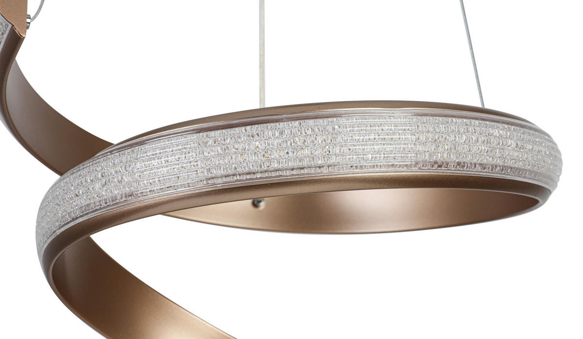 Lampă Suspendată Cu Led 37/150 cm  - cappuccino/transparent, Design, plastic/metal (37/150cm) - Novel