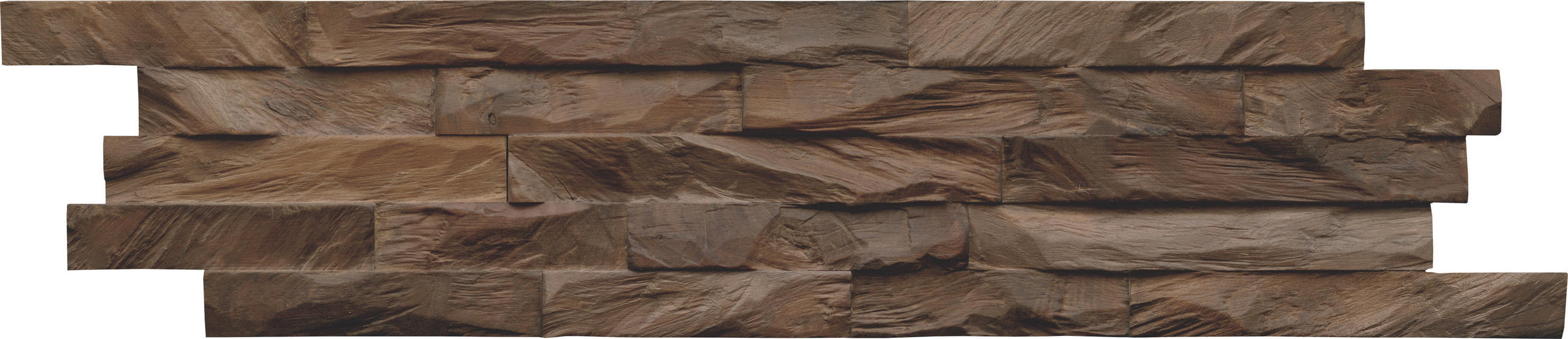 XXXLutz Wandverkleidung Teak Diamandwood Dunkelbraun 15x2x61 cm