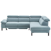 SJEDEĆA GARNITURA drvni materijal, drvo, tekstil  tirkizna, plavkastosiva   - tirkizna/plavkastosiva, Moderno, drvni materijal/drvo (272/217cm) - Pure Home Comfort