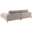 ECKSOFA in Velours Sandfarben  177/253 cm  - Sandfarben/Schwarz, Design, Textil/Metall (177/253cm) - Dieter Knoll