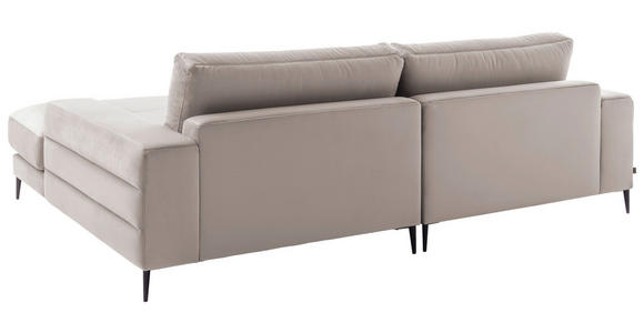 ECKSOFA in Velours Sandfarben 177/253 cm - Sandfarben/Schwarz, Design, Textil/Metall (177/253cm) - Dieter Knoll