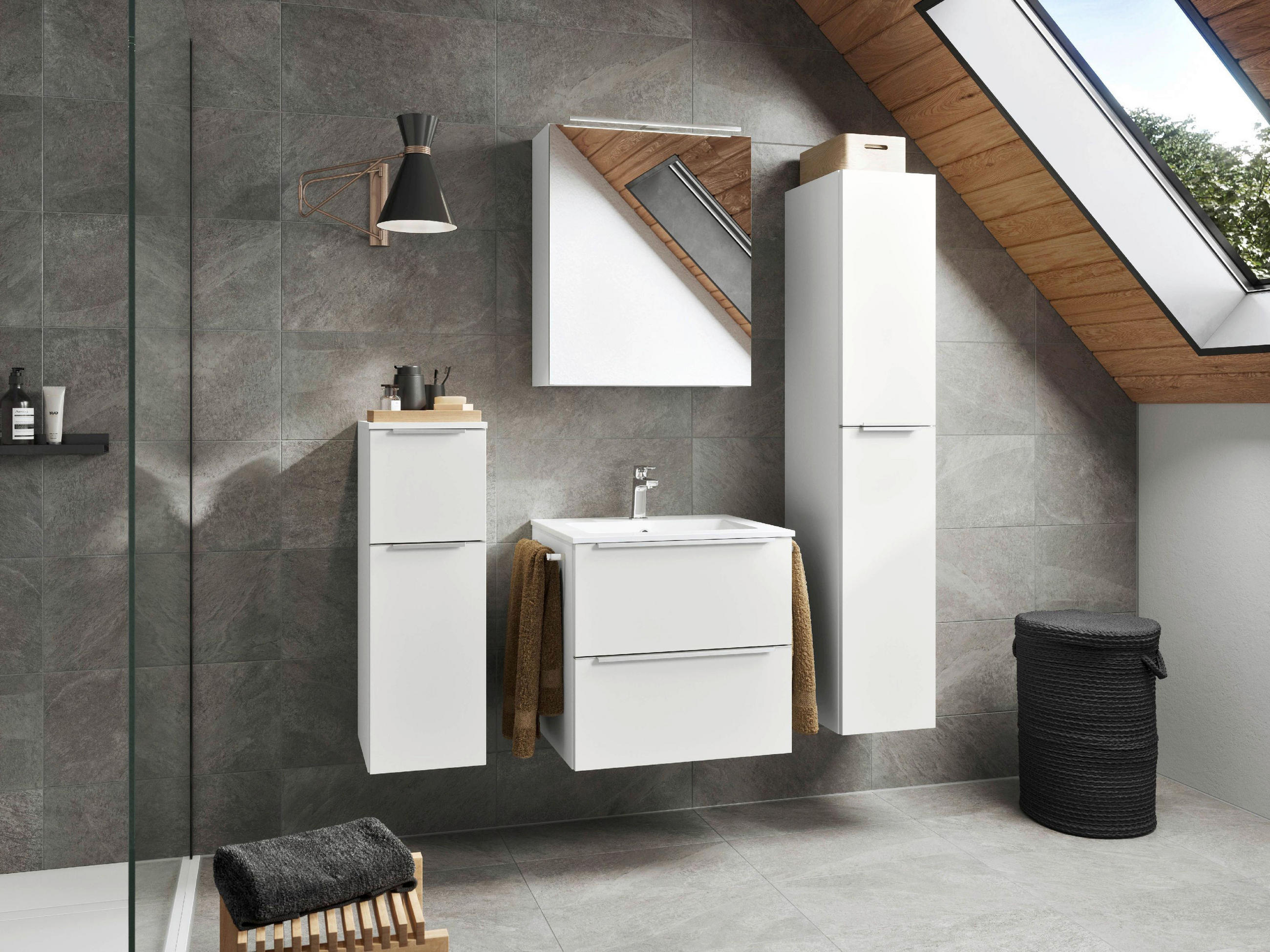 SPIEGELSCHRANK 60/72/21 cm  - Alufarben/Weiß, MODERN, Glas/Holzwerkstoff (60/72/21cm) - Nobilia