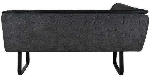 ECKBANK 178/237 cm Struktur Echtleder Schwarz   - Schwarz, Design, Leder/Textil (178/237cm) - Novel