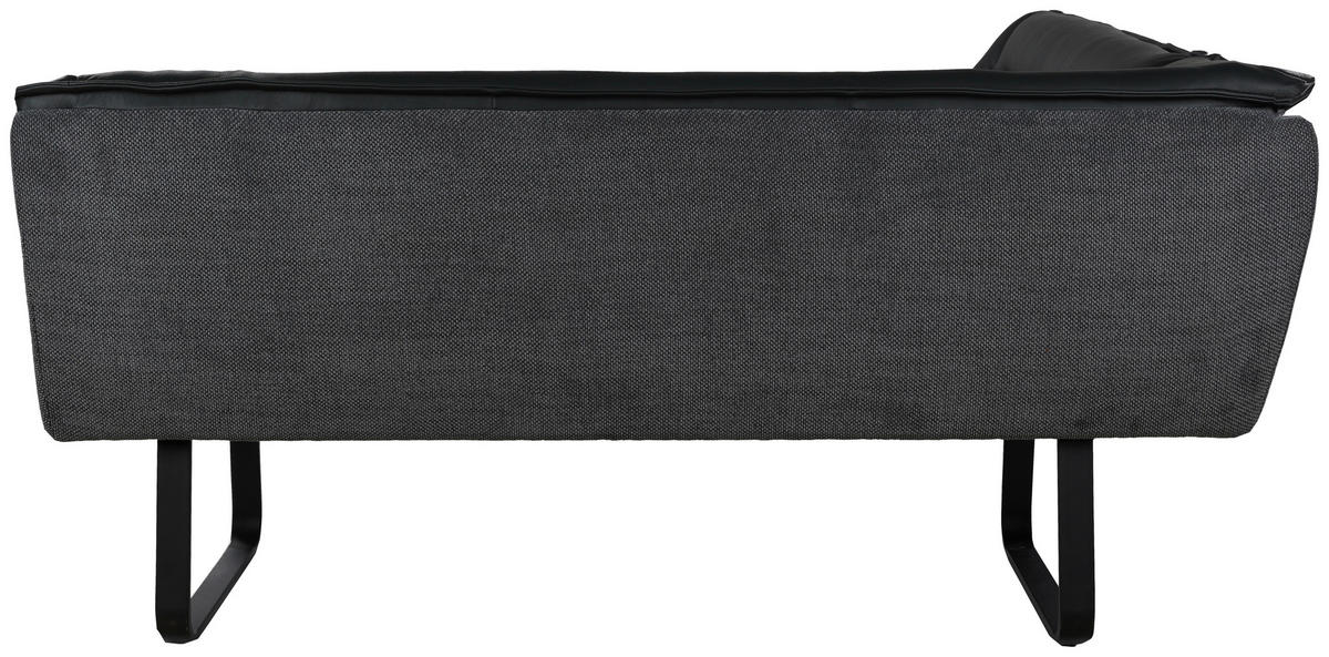 ECKBANK 178/237 cm Struktur Echtleder Schwarz   - Schwarz, Design, Leder/Textil (178/237cm) - Novel