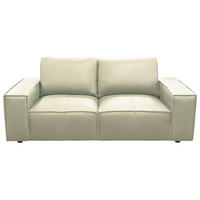 2-SITZER-SOFA VIVO Hellgrau Echtleder  - Hellgrau/Schwarz, Design, Leder/Kunststoff (194,5/76/96cm) - MID.YOU