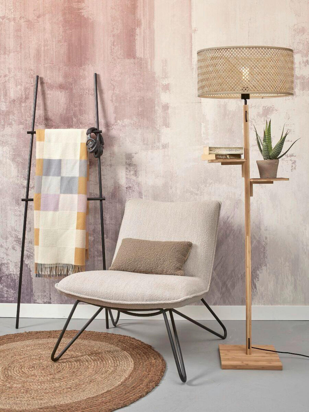 STOJACÍ LAMPA, 50/50/158 cm - přírodní barvy, Trend (50/50/158cm) - Good & Mojo
