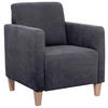 SESSEL in Velours Anthrazit  - Anthrazit/Naturfarben, Design, Holz/Textil (71/81/70cm) - Max Winzer