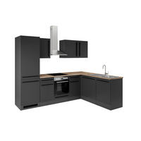 ECKKÜCHE 280/175 cm  in Schwarz, Eichefarben  - Eichefarben/Schwarz, LIFESTYLE, Holzwerkstoff/Kunststoff (280/175cm) - P & B