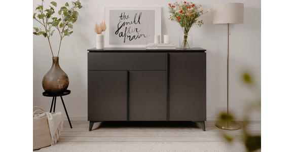 SIDEBOARD 133/92/40 cm  - Schieferfarben/Anthrazit, KONVENTIONELL, Holzwerkstoff/Kunststoff (133/92/40cm) - Carryhome