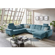 WOHNLANDSCHAFT in Chenille Blau  - Blau/Alufarben, Design, Textil/Metall (265/333/170cm) - Dieter Knoll