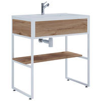 WASCHTISCHKOMBI 80 cm  - Honigeiche/Weiss, Modern, Keramik/Holzwerkstoff (80cm) - MID.YOU