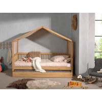 HAUSBETT Bettschublade, Rollrost 90/200 cm  in Naturfarben, Eichefarben  - Eichefarben/Naturfarben, MODERN, Holz/Holzwerkstoff (90/200cm) - MID.YOU